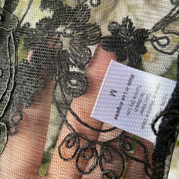 Sheer Black Floral Embroidered Bustier Mini Dress - Picture 4 of 7